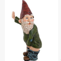 HKM-771859 12 Inch Modern Polyresin Evil Gnome Statue - Flippy Garden Decor