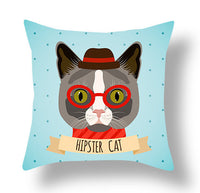 HKM-772115 Animal-Themed Short Plush Cushion Cover - Cartoon Design, 45x45cm