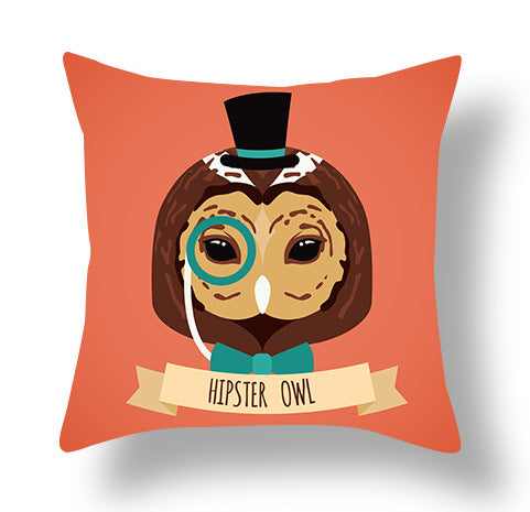 HKM-772115 Animal-Themed Short Plush Cushion Cover - Cartoon Design, 45x45cm