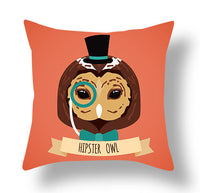 HKM-772115 Animal-Themed Short Plush Cushion Cover - Cartoon Design, 45x45cm