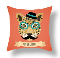 HKM-772115 Animal-Themed Short Plush Cushion Cover - Cartoon Design, 45x45cm