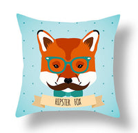 HKM-772115 Animal-Themed Short Plush Cushion Cover - Cartoon Design, 45x45cm