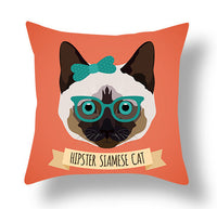 HKM-772115 Animal-Themed Short Plush Cushion Cover - Cartoon Design, 45x45cm