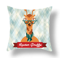 HKM-772115 Animal-Themed Short Plush Cushion Cover - Cartoon Design, 45x45cm