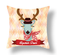 HKM-772115 Animal-Themed Short Plush Cushion Cover - Cartoon Design, 45x45cm
