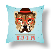 HKM-772115 Animal-Themed Short Plush Cushion Cover - Cartoon Design, 45x45cm