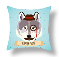 HKM-772115 Animal-Themed Short Plush Cushion Cover - Cartoon Design, 45x45cm