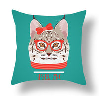 HKM-772115 Animal-Themed Short Plush Cushion Cover - Cartoon Design, 45x45cm