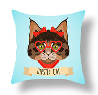 HKM-772115 Animal-Themed Short Plush Cushion Cover - Cartoon Design, 45x45cm