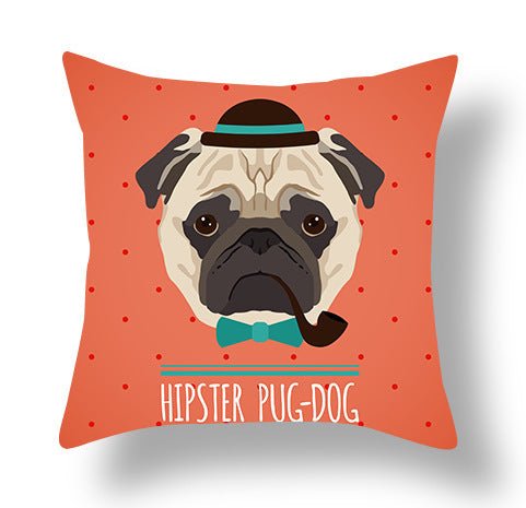 HKM-772115 Animal-Themed Short Plush Cushion Cover - Cartoon Design, 45x45cm