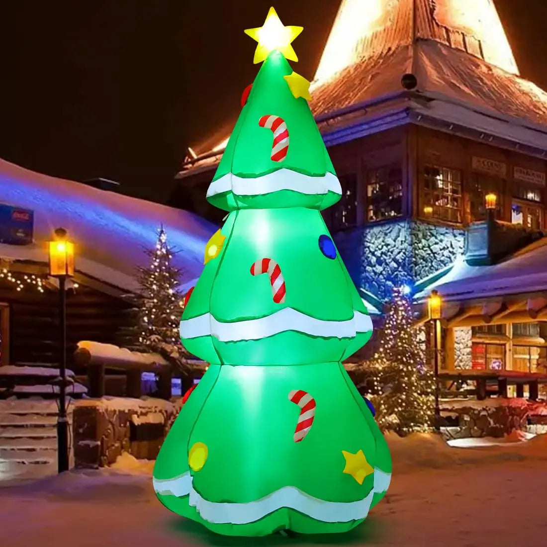 KTX-772179 5 FT Inflatable Christmas Tree with LED Lights for Outdoor Decoration