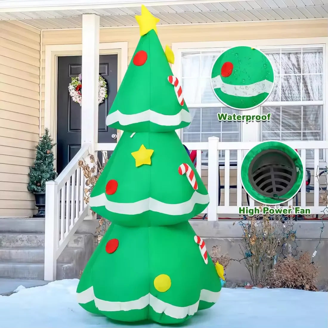 KTX-772179 5 FT Inflatable Christmas Tree with LED Lights for Outdoor Decoration
