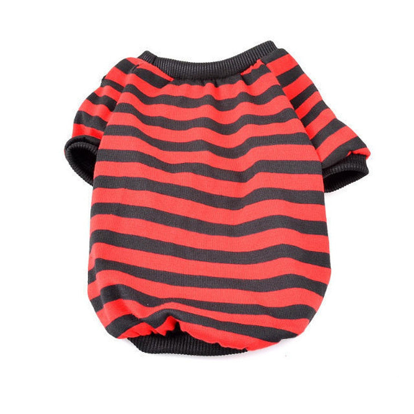 HKM-772179 Casual Striped Round Neck T-Shirt for Dogs - Warm and Comfortable Pet Clothing