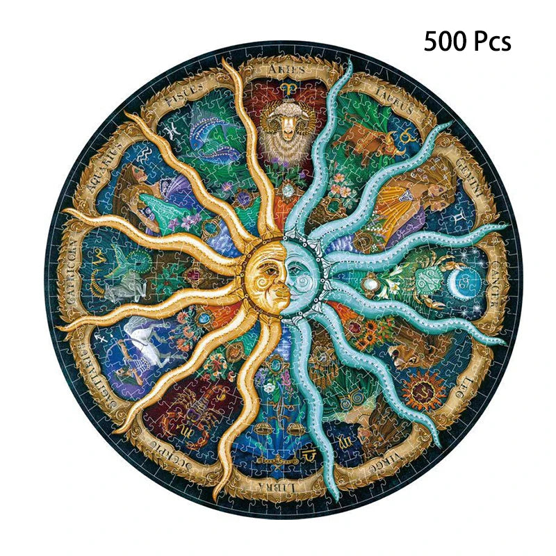 HKM-772307 1000-Piece Circular Paper Moon Jigsaw Puzzle - Challenging Educational Toy for Teens and Adults