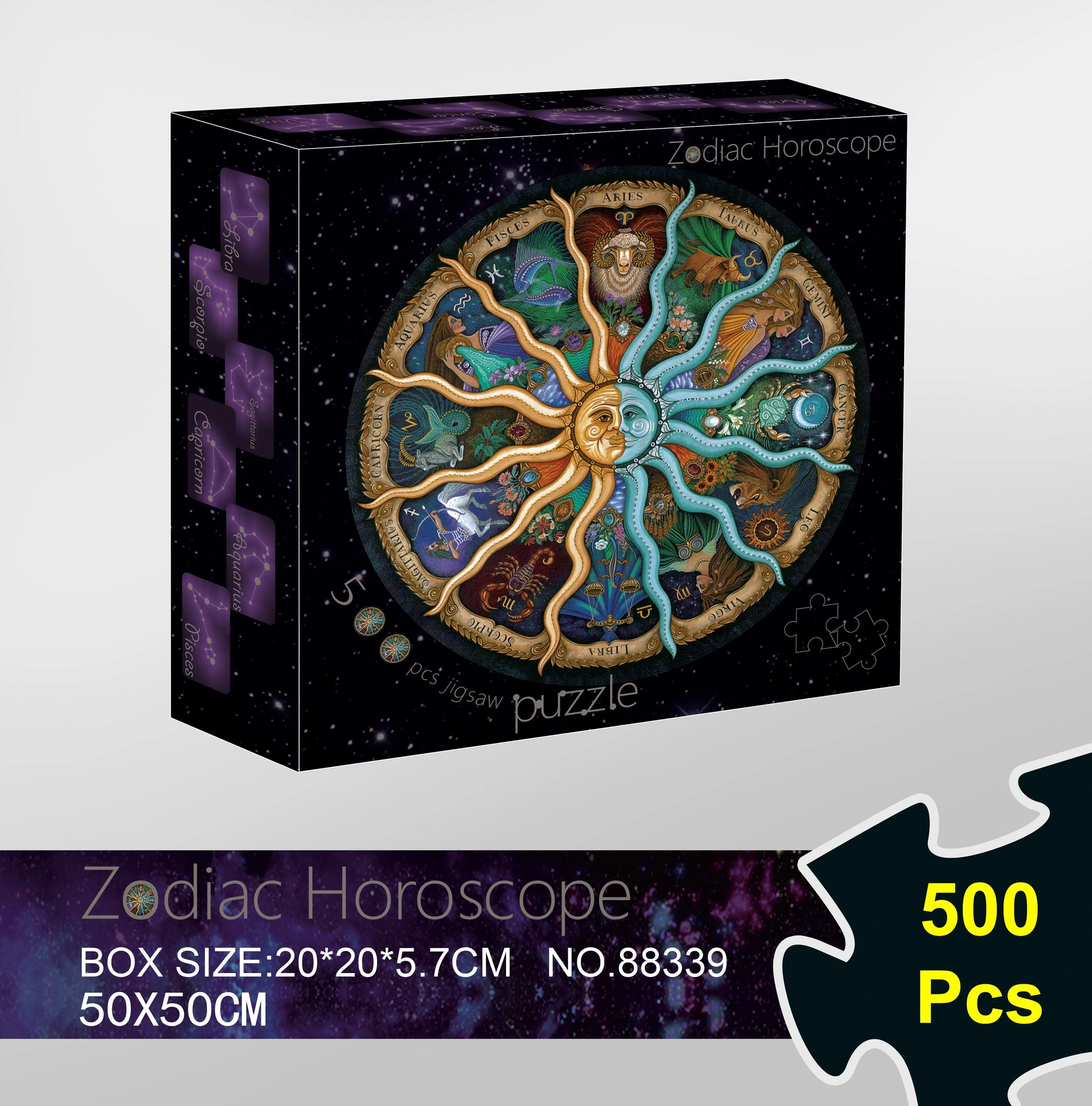 HKM-772307 1000-Piece Circular Paper Moon Jigsaw Puzzle - Challenging Educational Toy for Teens and Adults