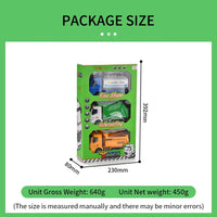 HKM-772371 3-Piece Friction Construction Truck Set - Plastic Truck Toys for Kids