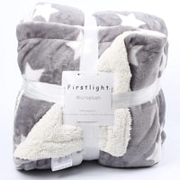 HKM-772499 Double-Thickened Polyester Blanket with Imitation Lambskin Design and Floral Pattern