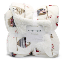 HKM-772499 Double-Thickened Polyester Blanket with Imitation Lambskin Design and Floral Pattern