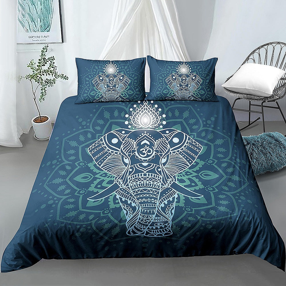 HKM-772563 Digital Printed Cartoon Elephant Bedding Set - Multiple Sizes Available