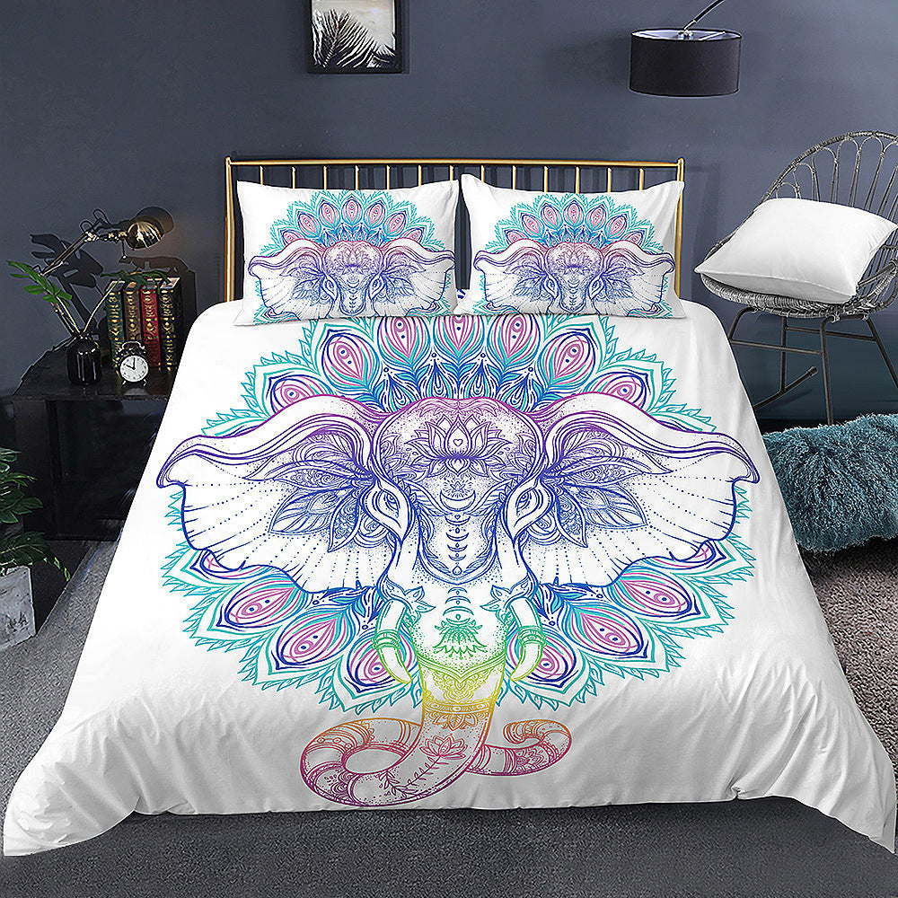 HKM-772563 Digital Printed Cartoon Elephant Bedding Set - Multiple Sizes Available