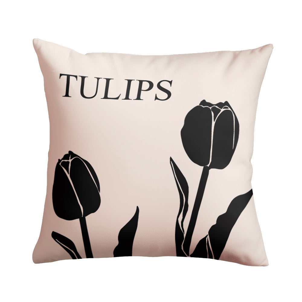 HKM-772691 Retro Sunflower Jacquard Pillow Cover - European Classical Design, 40x40cm, 45x45cm, and 50x50cm Options