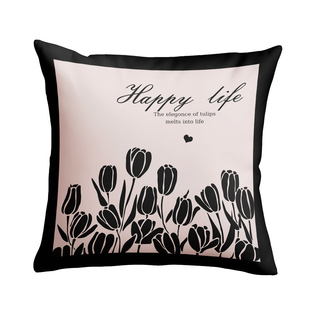 HKM-772691 Retro Sunflower Jacquard Pillow Cover - European Classical Design, 40x40cm, 45x45cm, and 50x50cm Options