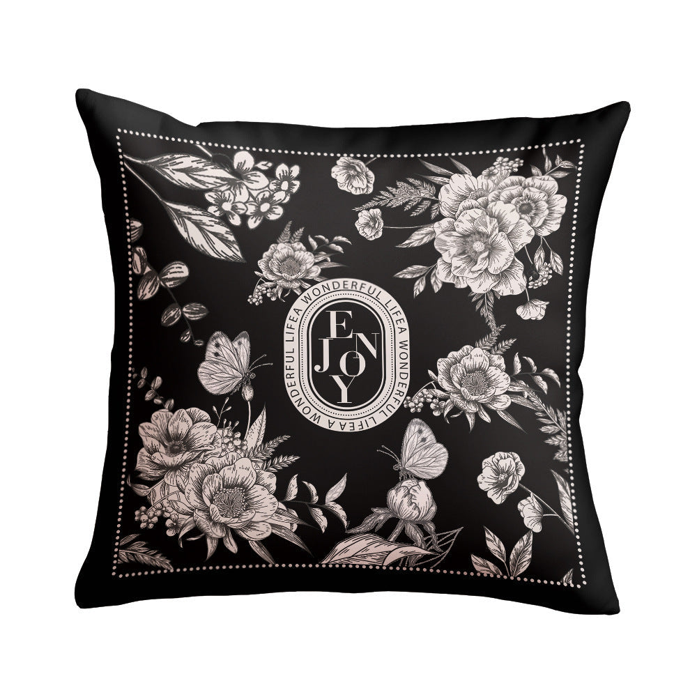 HKM-772691 Retro Sunflower Jacquard Pillow Cover - European Classical Design, 40x40cm, 45x45cm, and 50x50cm Options