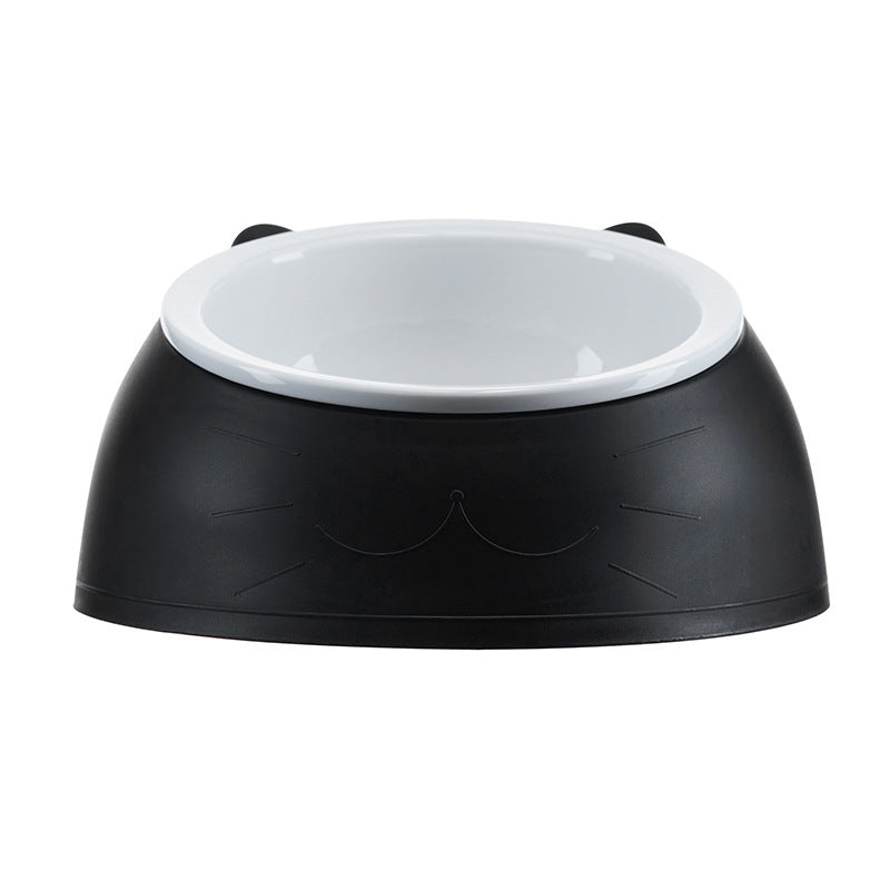 HKM-772755 Ceramic Cat and Small Dog Food Bowl, Tilted Design, 250ml Capacity, Multiple Colors Available