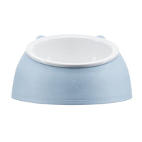 HKM-772755 Ceramic Cat and Small Dog Food Bowl, Tilted Design, 250ml Capacity, Multiple Colors Available