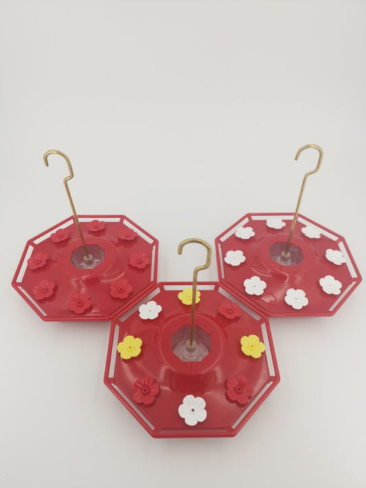 HKM-772819 Colorful Flower Hummingbird Feeder with Copper Hook and Ant Prevention Design