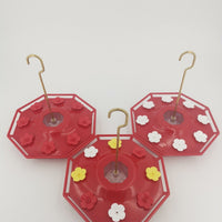 HKM-772819 Colorful Flower Hummingbird Feeder with Copper Hook and Ant Prevention Design
