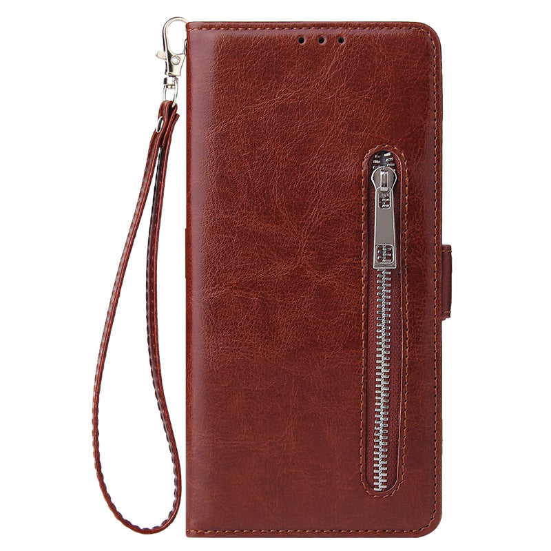 HKM-772819 Double Buckle Clamshell Phone Case with Zipper Bag - Compatible with Samsung Models