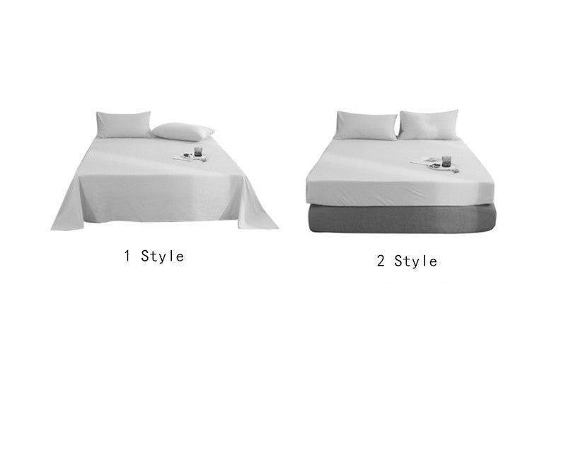 HKM-772883 Pure Cotton White Four-Piece Quilt Cover Bedding Set