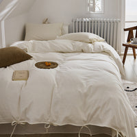 HKM-772883 Pure Cotton White Four-Piece Quilt Cover Bedding Set