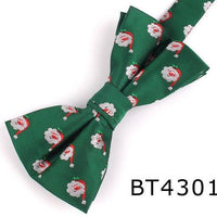 HKM-773011 Christmas-Themed Bow Tie with Snowflake and Bell Design - Unisex Polyester Silk Collar Accessory