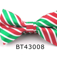 HKM-773011 Christmas-Themed Bow Tie with Snowflake and Bell Design - Unisex Polyester Silk Collar Accessory
