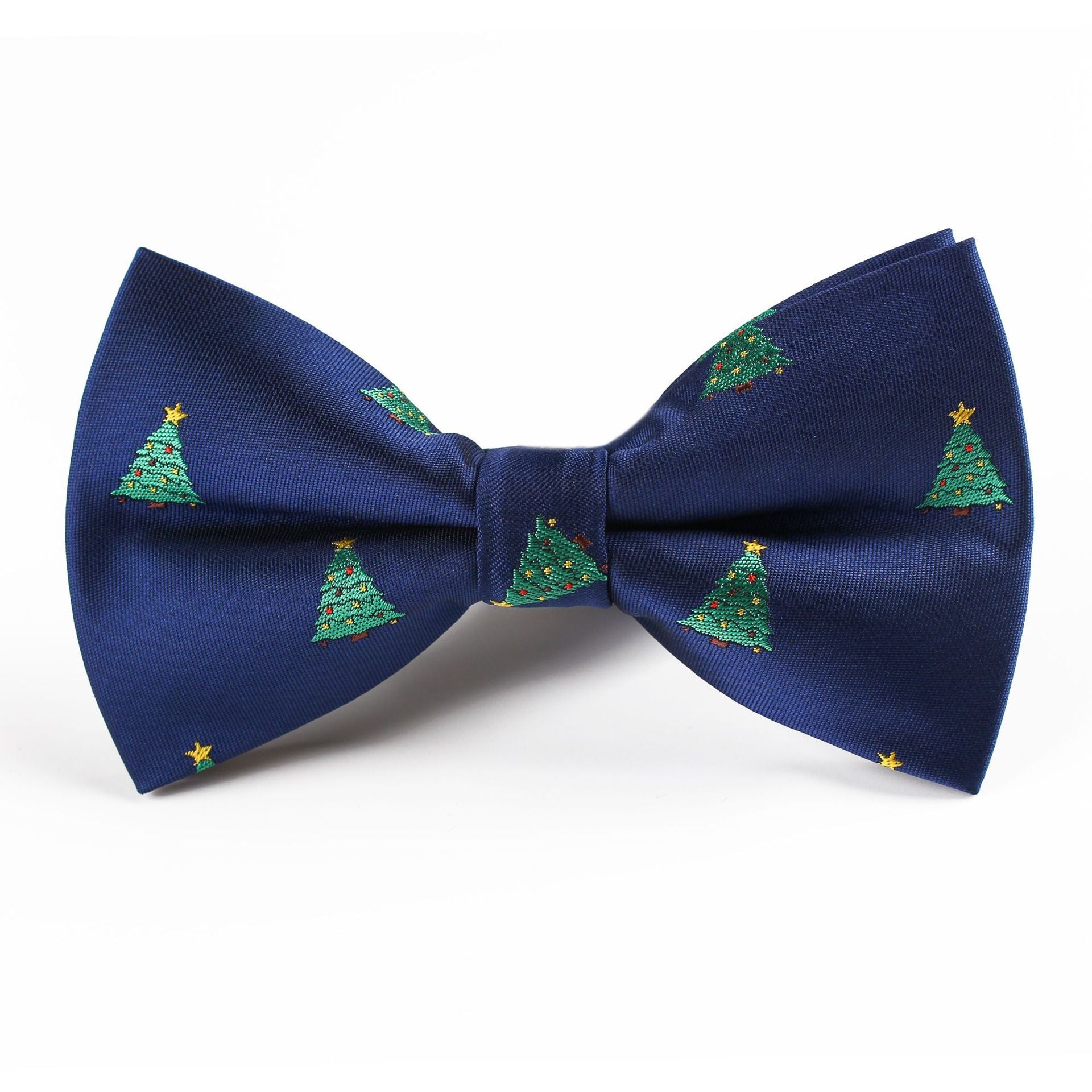 HKM-773011 Christmas-Themed Bow Tie with Snowflake and Bell Design - Unisex Polyester Silk Collar Accessory