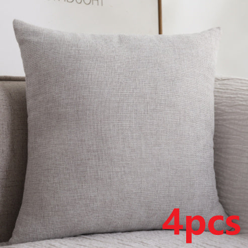 HKM-773011 Thickened Solid Color Cotton Linen Square Sofa Cushion