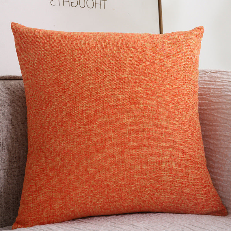 HKM-773011 Thickened Solid Color Cotton Linen Square Sofa Cushion