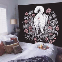 HKM-773267 Nordic Rectangle Tapestry with Cartoon/Anime Design and Mysterious Inscription