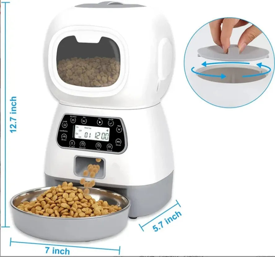 KTX-773331 Smart Automatic Pet Feeder with Voice Playback and WiFi Control, 3.5L Capacity for Cats and Dogs