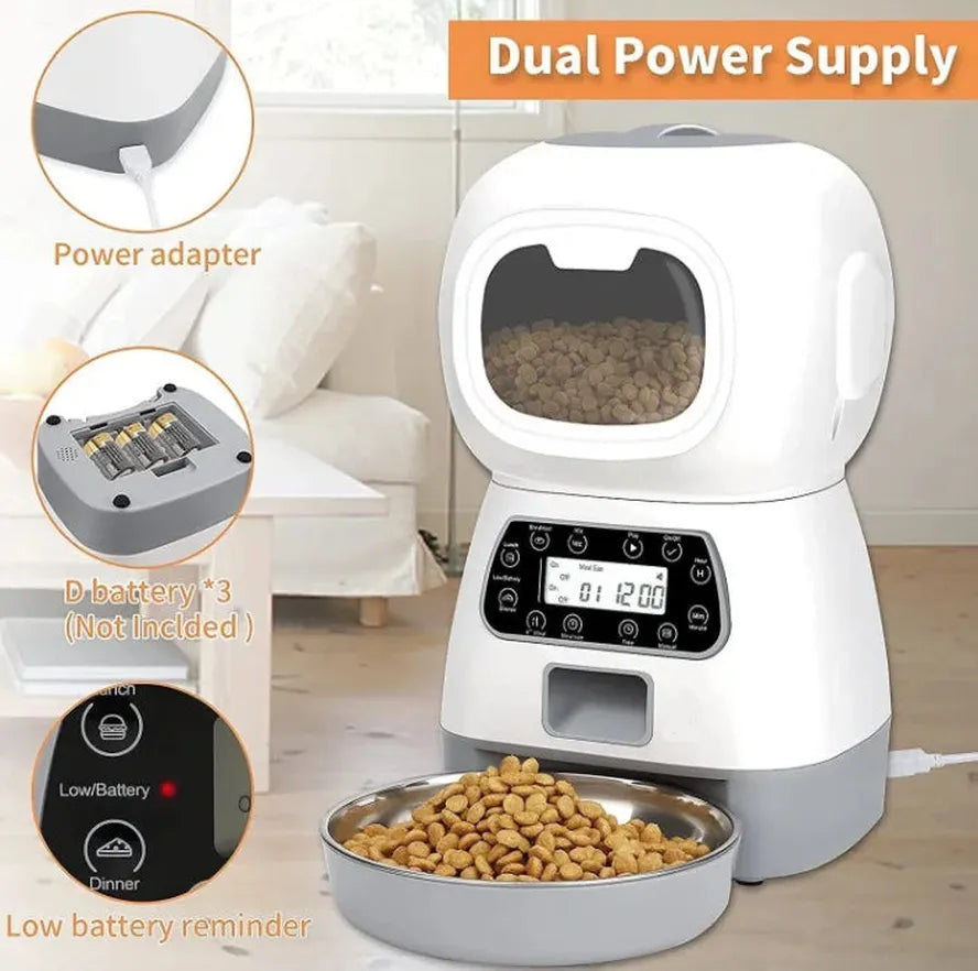 KTX-773331 Smart Automatic Pet Feeder with Voice Playback and WiFi Control, 3.5L Capacity for Cats and Dogs