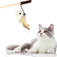 HKM-773331 Teaser Feather Toys Kitten Funny Colorful Rod Cat Wand Toys Wood Pet Cat Toys Interactive Stick Pet Cat Supplies