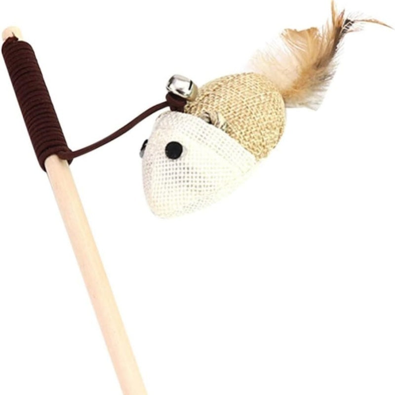 HKM-773331 Teaser Feather Toys Kitten Funny Colorful Rod Cat Wand Toys Wood Pet Cat Toys Interactive Stick Pet Cat Supplies