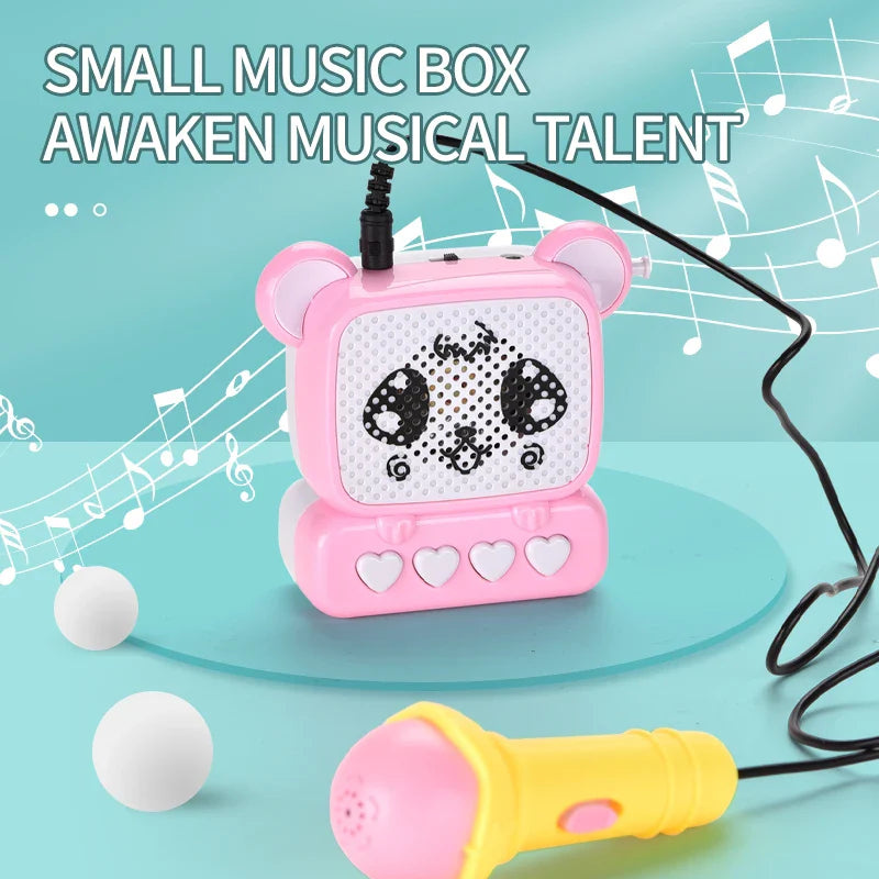 HKM-773459 Children's Portable Handheld Music Box with Microphone - Fun Singing Toy for 18 Months and Up