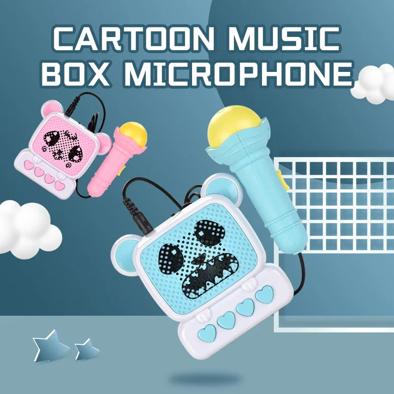 HKM-773459 Children's Portable Handheld Music Box with Microphone - Fun Singing Toy for 18 Months and Up