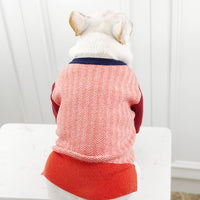 HKM-773459 Cozy Rabbit Fleece Dog and Cat Sweater in Orange and Maroon