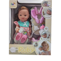 HKM-773523 12 Inch Soft Mini Baby Doll with 4 Sounds for Kids Ages 2-7