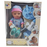 HKM-773523 12 Inch Soft Mini Baby Doll with 4 Sounds for Kids Ages 2-7