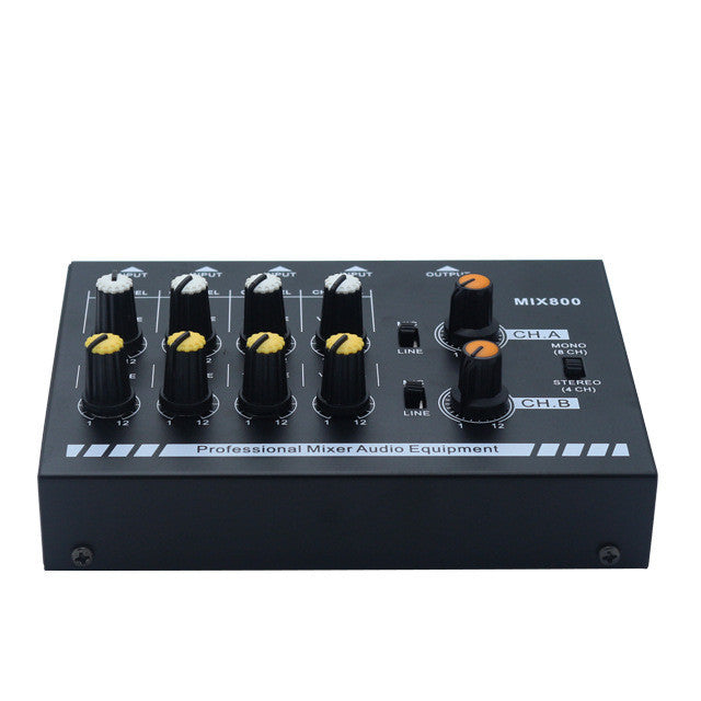 HKM-773587 8-Channel Stereo Audio Mixer for Professional Sound Mixing